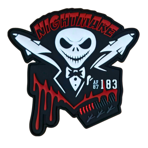389th FS Nose Art Patch - Nightmare 87-0183