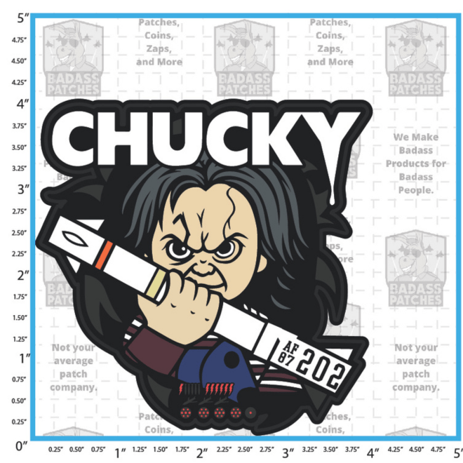 389th FS Nose Art - Chucky 87 - 0202 - Badass Patches