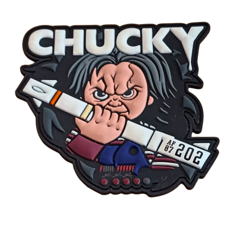 389th FS Nose Art Patch - Chucky 87 - 0202 - Badass Patches