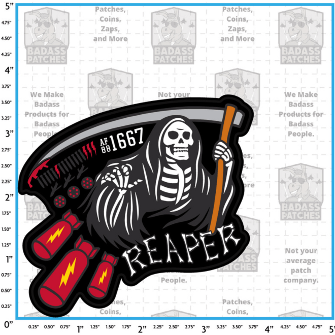 389th FS Nose Art - Reaper 88 - 1667 - Badass Patches