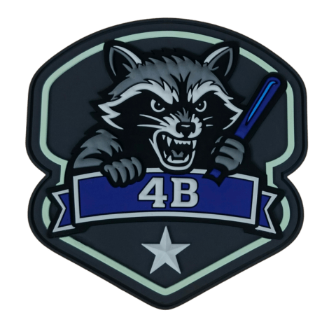 4B Angry Raccoon PVC Patch - Badass Patches