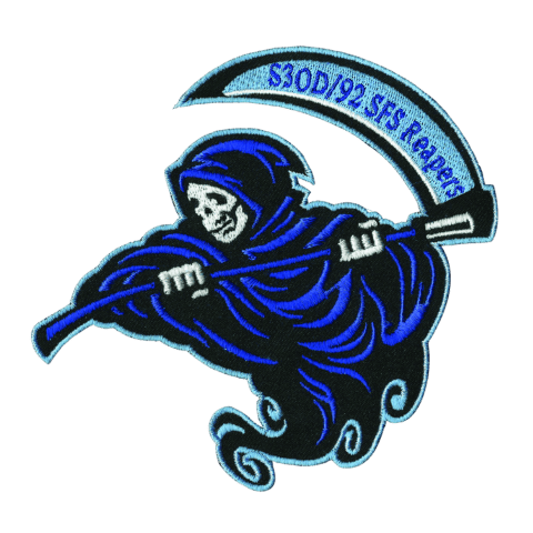92 SFS Ghost Grim Reaper Embroidered Patch - Badass Patches