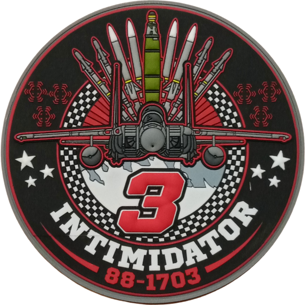 Badass Patches Intimidator 3 Patch Dale Earnhardt Jr. for F-15E Strike Eagle assigned to the 335th Fighter Squadron, Seymour Johnson AFB, NC Tail 88-1703