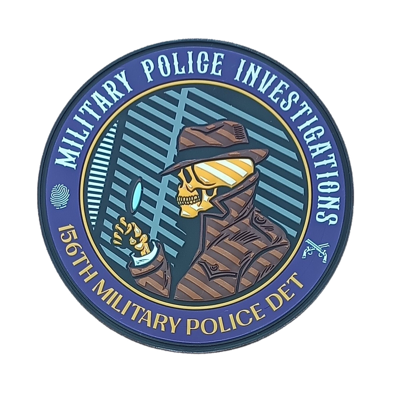 Detective skeleton pvc badass patches