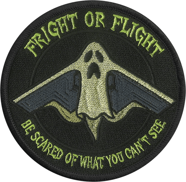 B - 2 Fright or Flight Embroidered Patch - Badass Patches