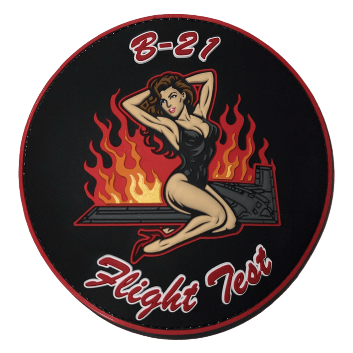 B - 21 Test Flight Fire Hot PVC Patch - Badass Patches