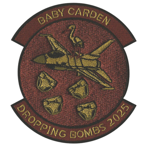 Baby Carden Dropping Bombs 25 Subdued - Badass Patches