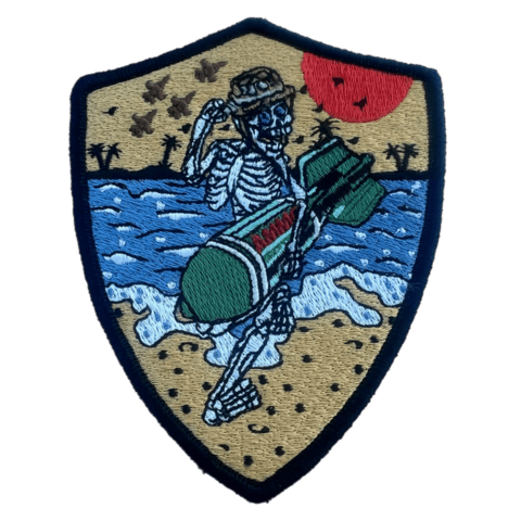 Desert Beach Skeleton Embroidery - Badass Patches