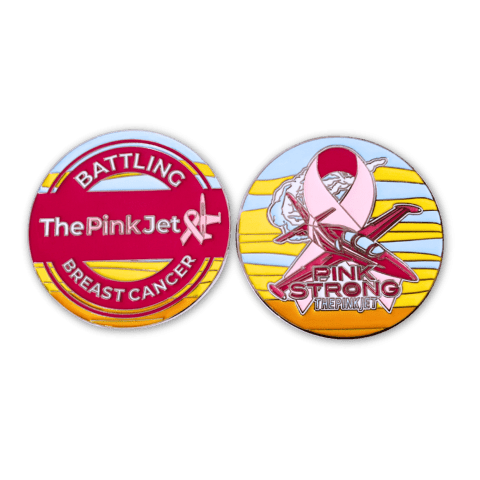 Double - Sided Challenge Coin - The Pink Jet - Badass Patches