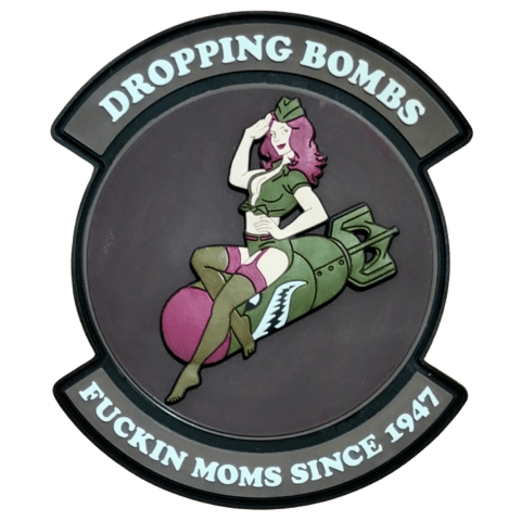 Dropping Bombs Pin Up PVC Patch - Badass Patches
