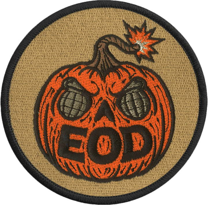 EOD Pumpkin Embroidered Patch - Badass Patches