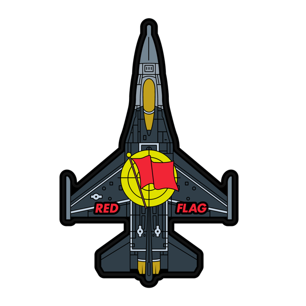 F - 16 Red Flag Jet PVC Patch - Badass Patches