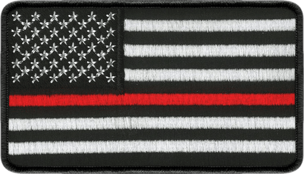 Firefighter Red Line Embroidery Flag - Badass Patches