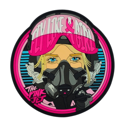 Fly Like a Girl x The Pink Jet PVC Patch (Blonde / Blue Eyes) - Badass Patches