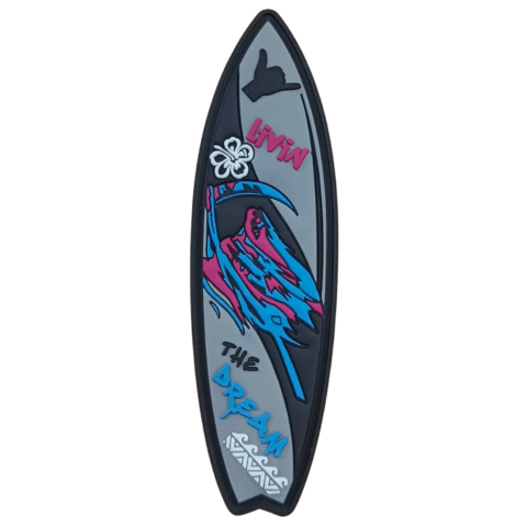 Living the Dream Surf Board PVC Patch - Badass Patches
