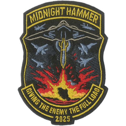 Midnight Hammer Full Load Embroidered Patch - Badass Patches