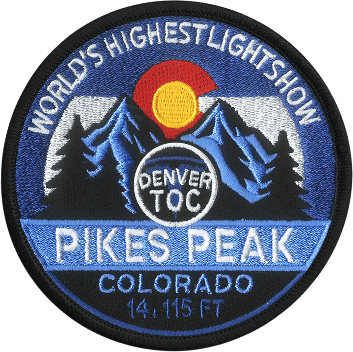Pikes Peak Light Show Denver TOC Embroidered Patch - Badass Patches