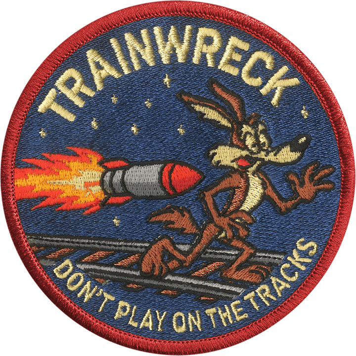 Trainwreck Coyote Embroidered Patch - Badass Patches