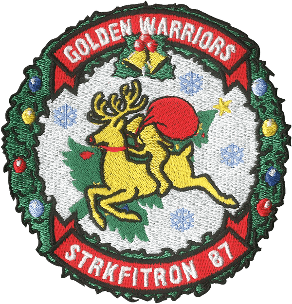 VFA - 87 Golden Warriors Christmas Embroidered Patch - Badass Patches
