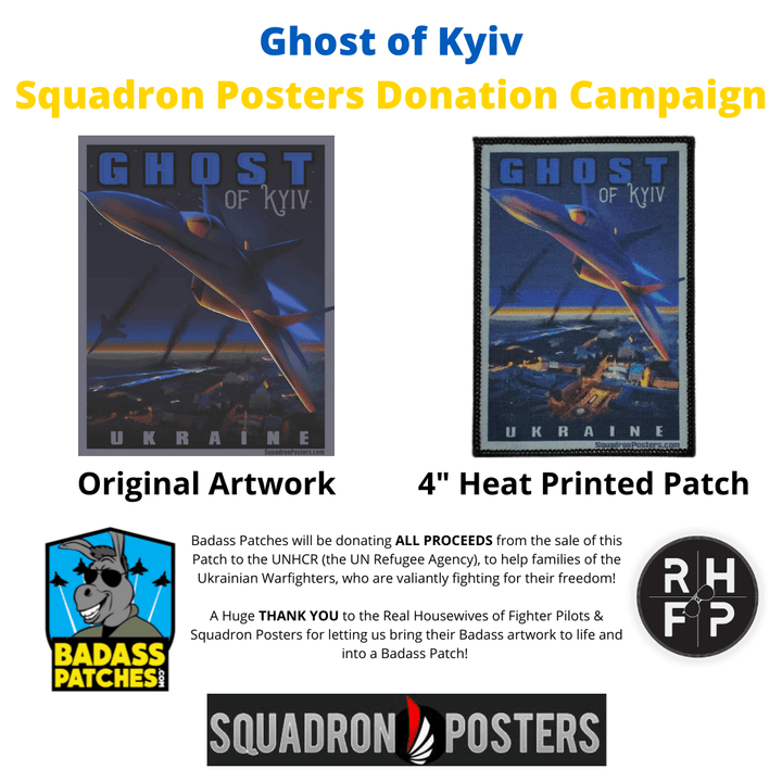 Ghost of Kyiv Badass Patch - Squadron Posters Donation Campaign - Badass Patches
